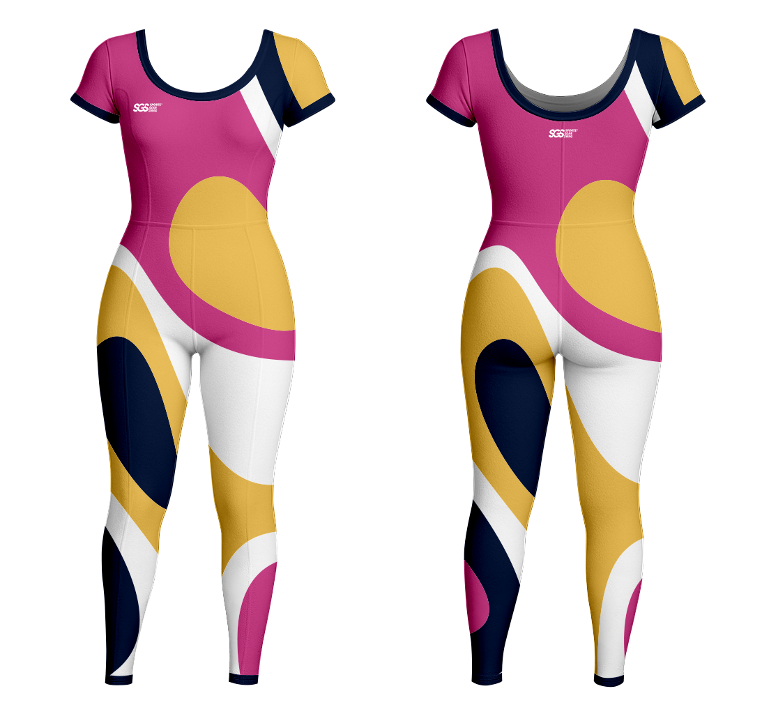 Custom women short sleeve unitards dance uniform curve flow - Dance-bodysuits