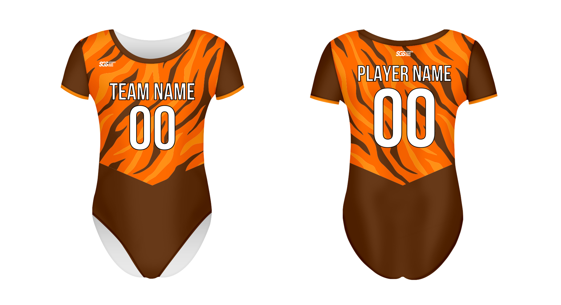 Custom women short sleeve one piece dance uniform tigerclaw groove - Dance-jerseys