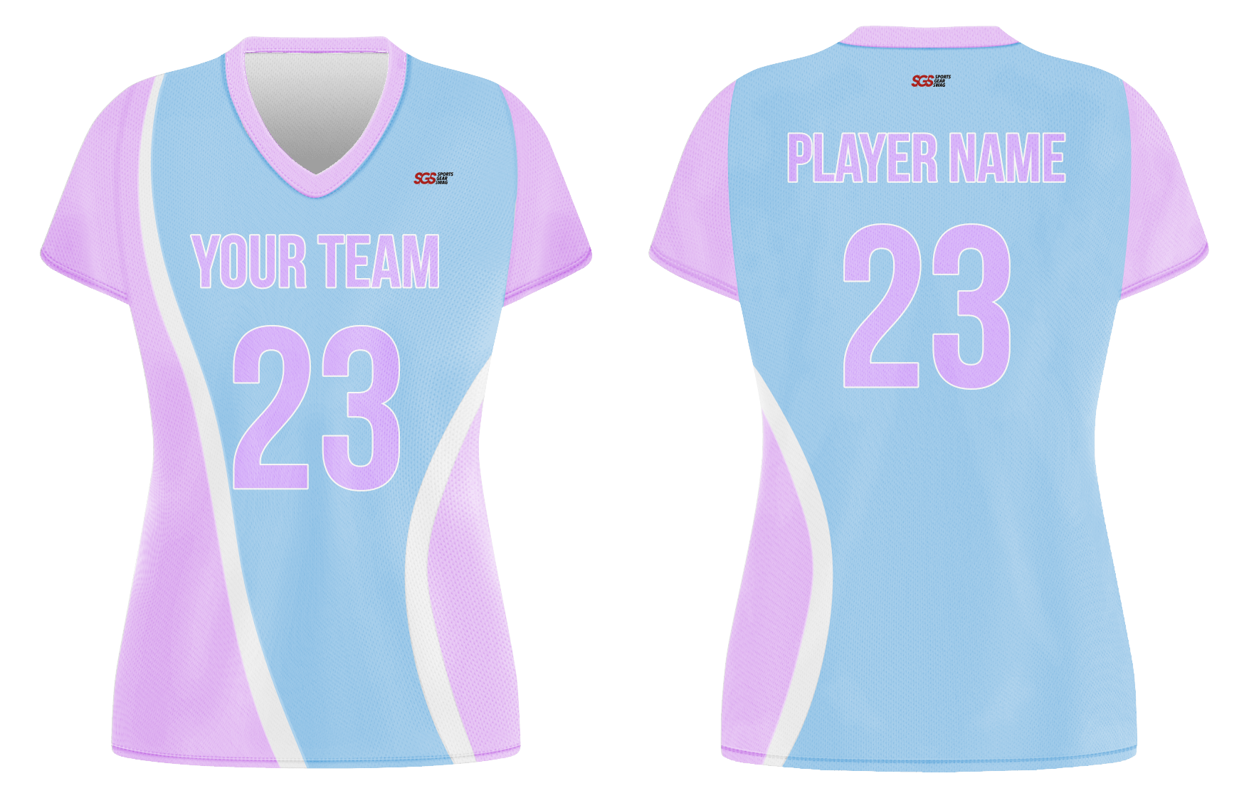 Custom sky blue solids adult youth volleyball jersey - Jersey