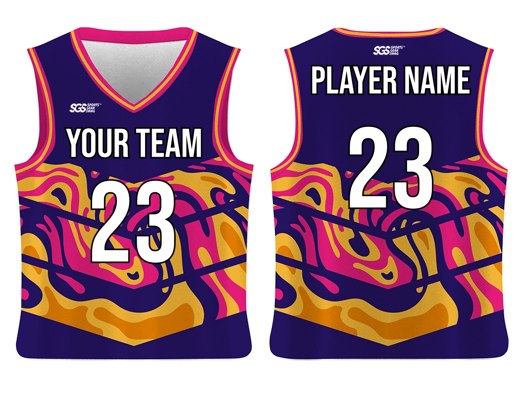 Custom v shape abstract adult youth unisex basketball jersey - reversible uniform - Jersey