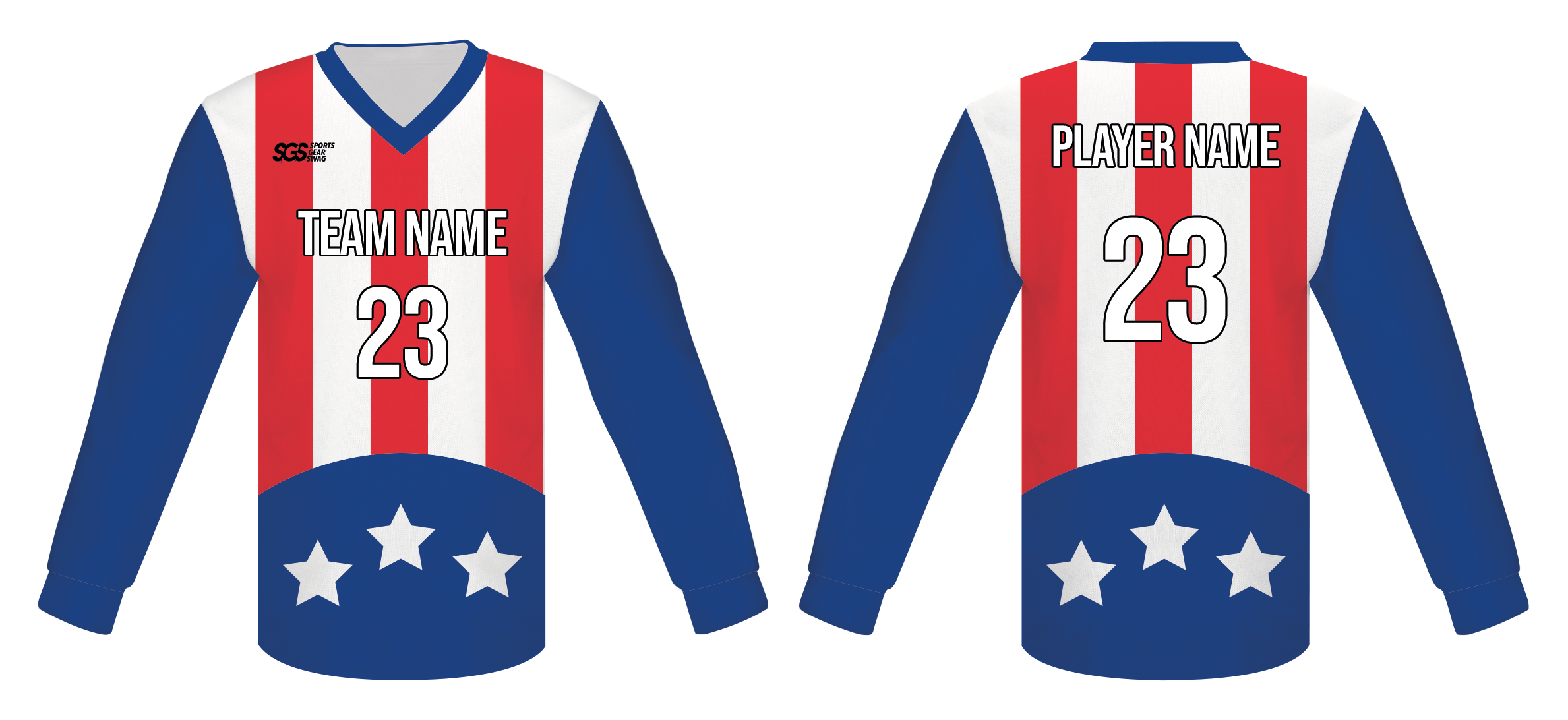Custom power stars adult youth unisex cheerleading long sleeve jersey - Jersey