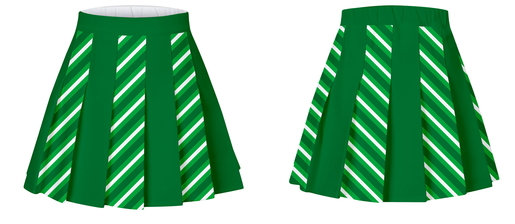 Custom pleated skirt dance uniform green gradient - Dance-skirts