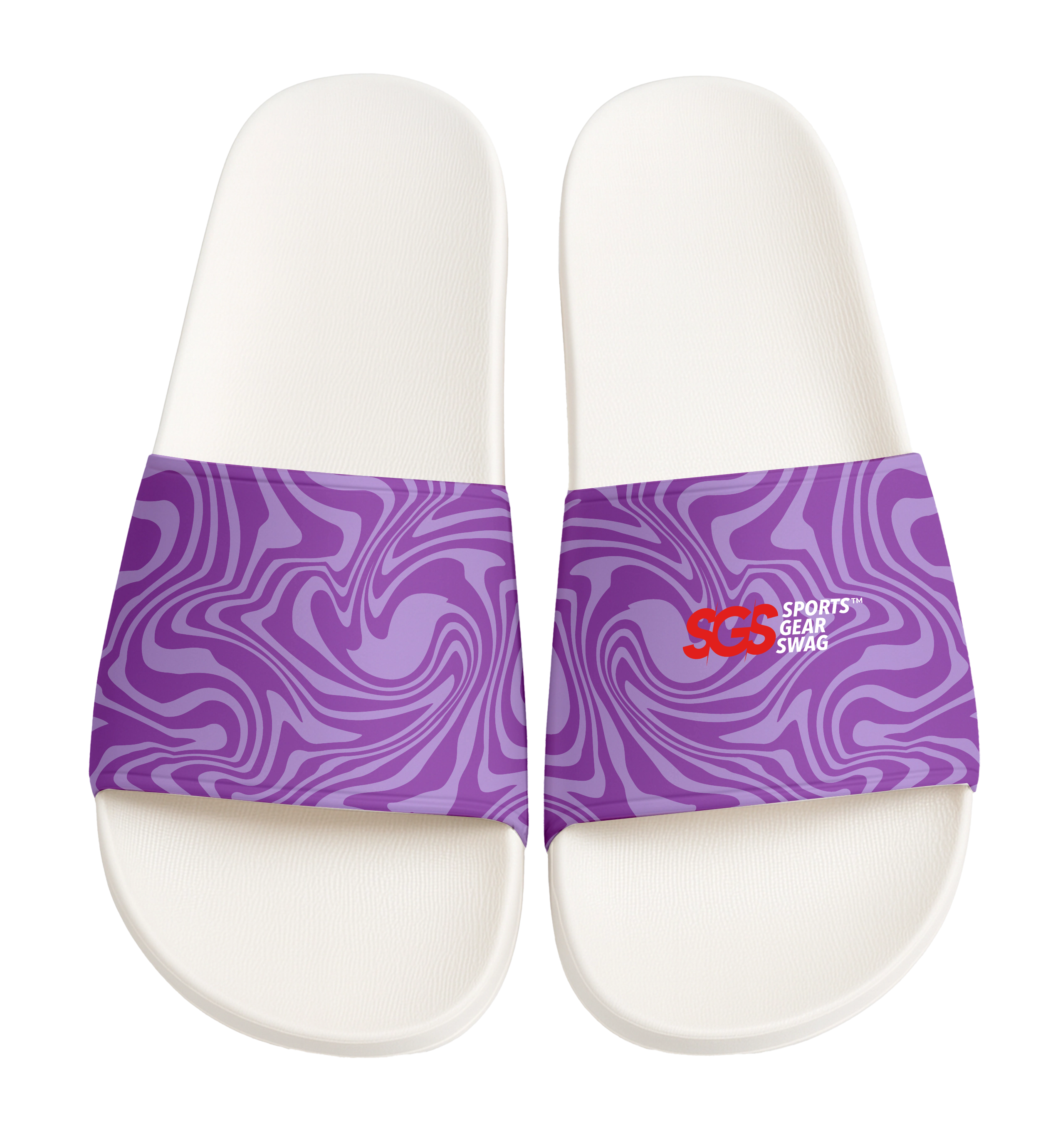 Custom slides white unisex marbled - Slides