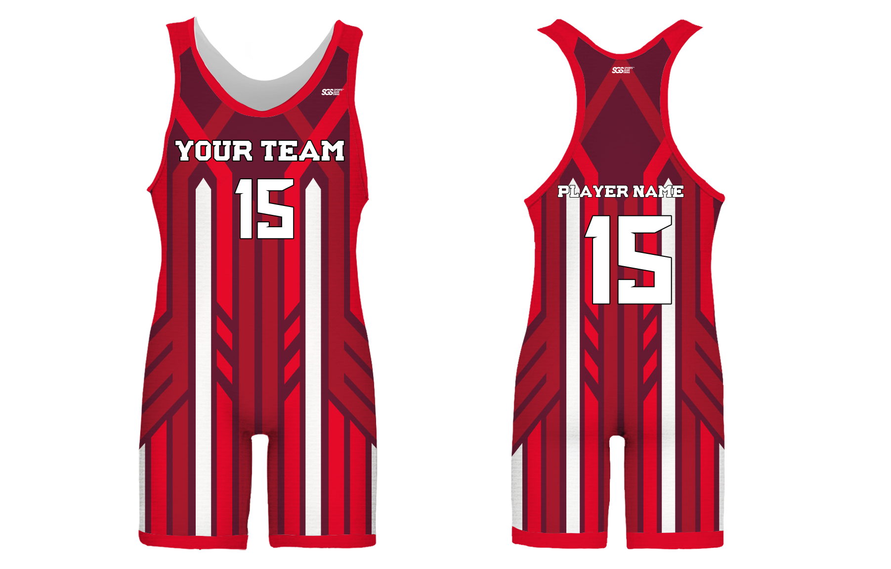 Custom adult youth unisex wrestling crimson trailblaze - Wrestling-singlets