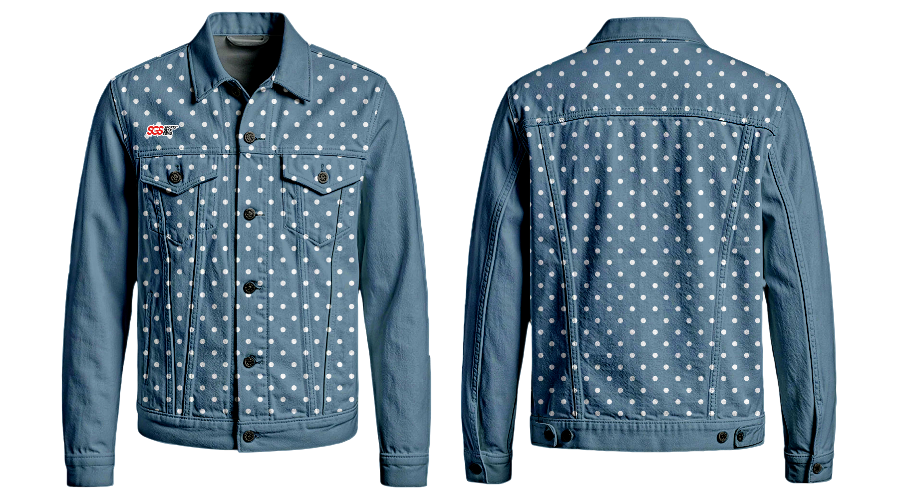 Custom denim jacket adult youth unisex polka dots - Denim-jacket