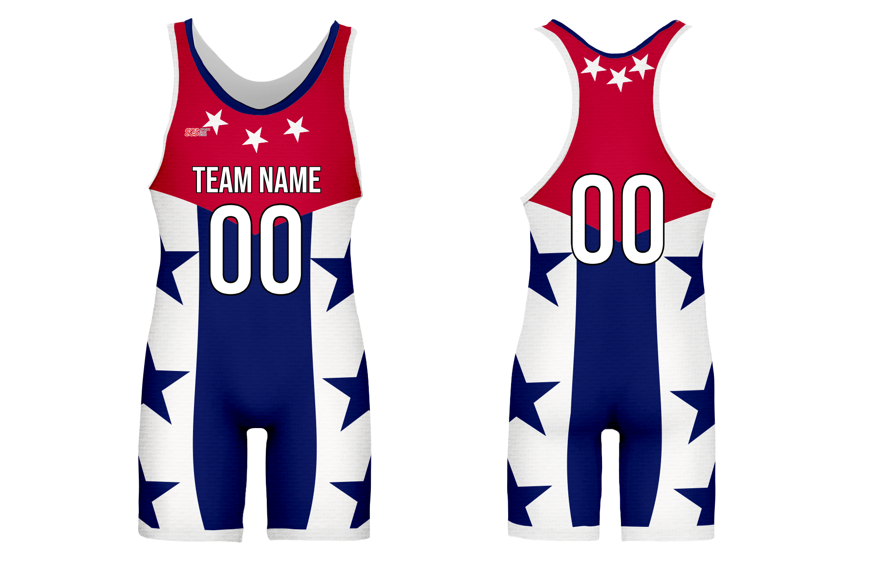 Custom adult youth unisex wrestling suits stars - Wrestling-singlets