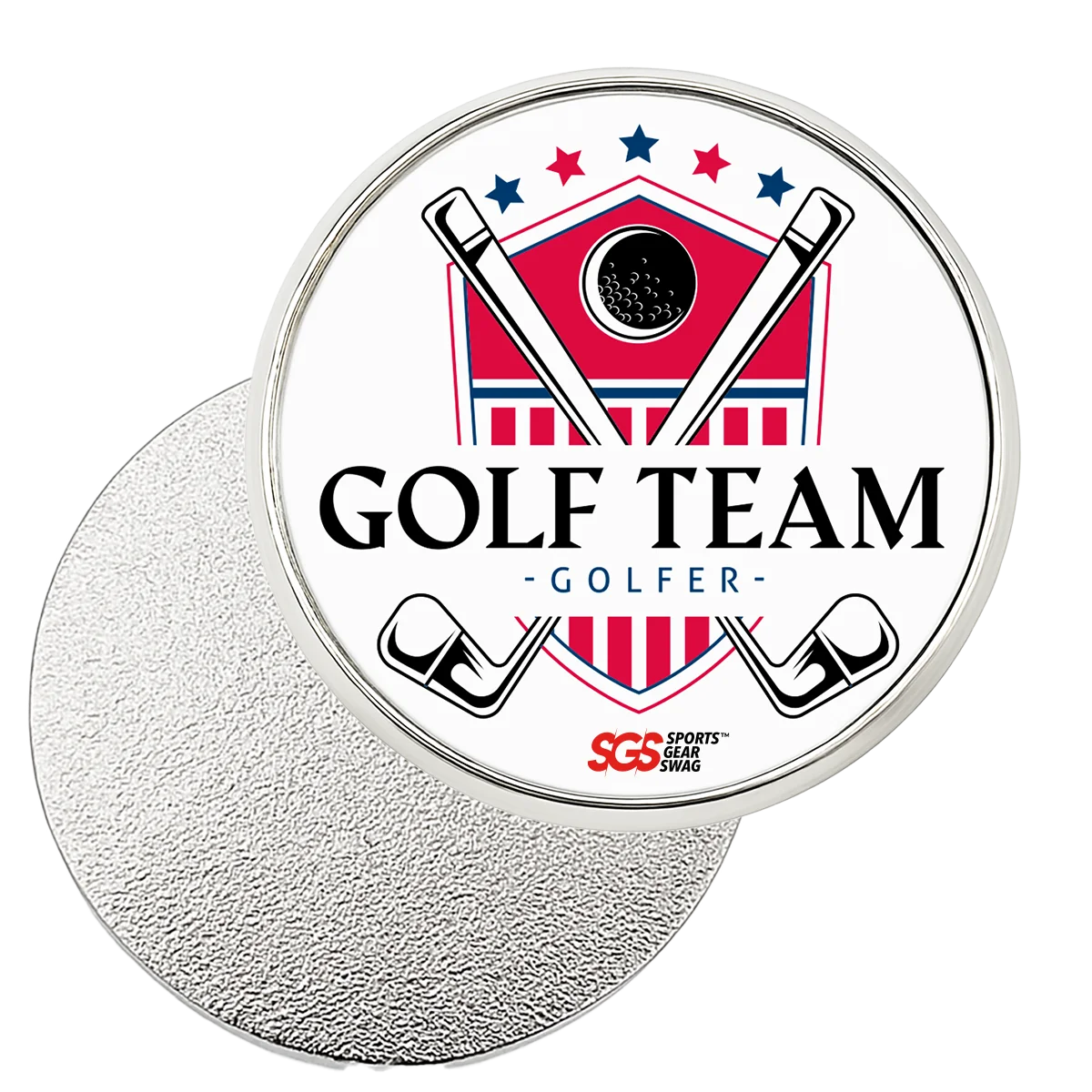 Custom golf ball marker set shield - Golf-ball-marker-sets