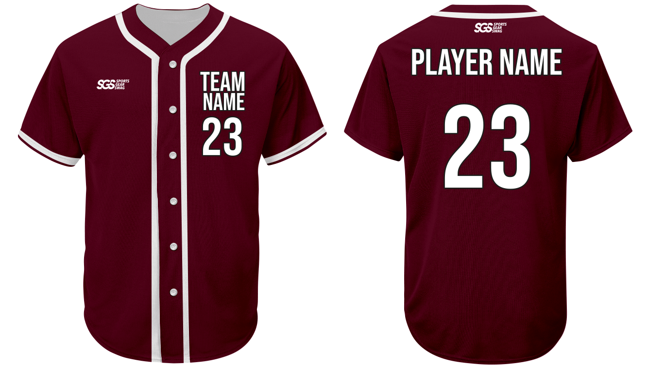 Custom brownish red adult youth unisex full buttons softball jersey - Jersey