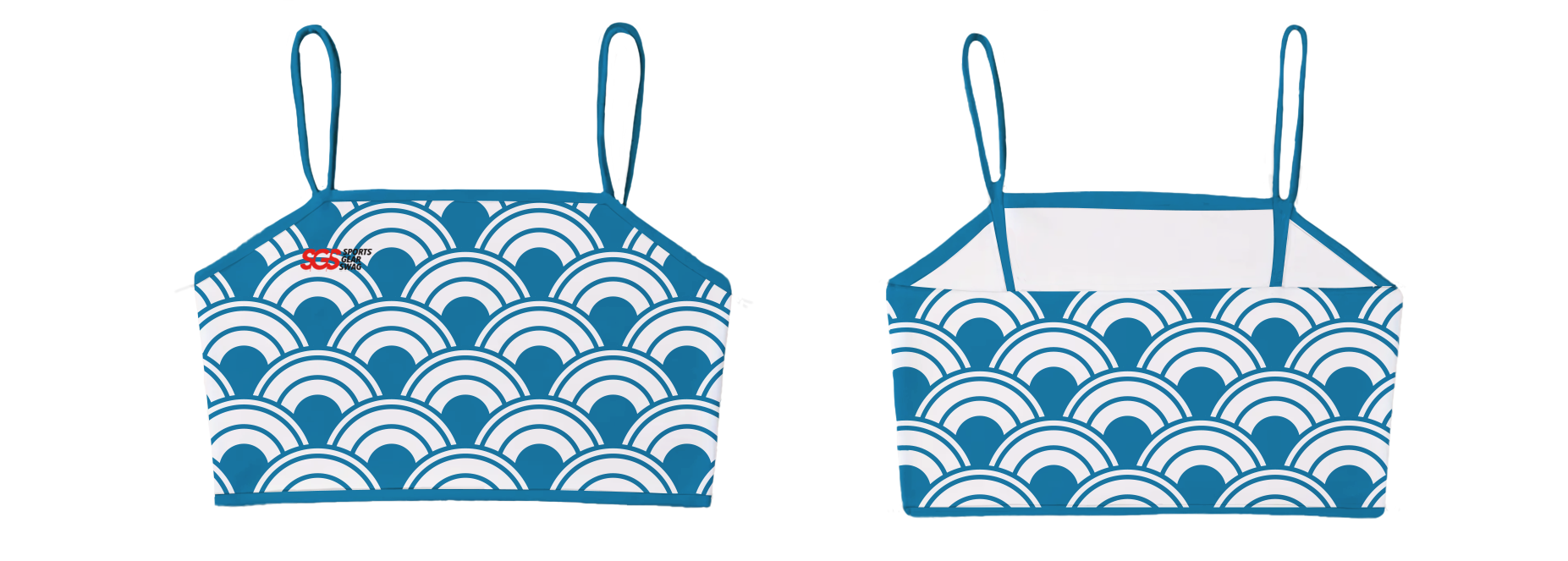 Custom two-piece sporty bathing top curved splash - Swimming-tops