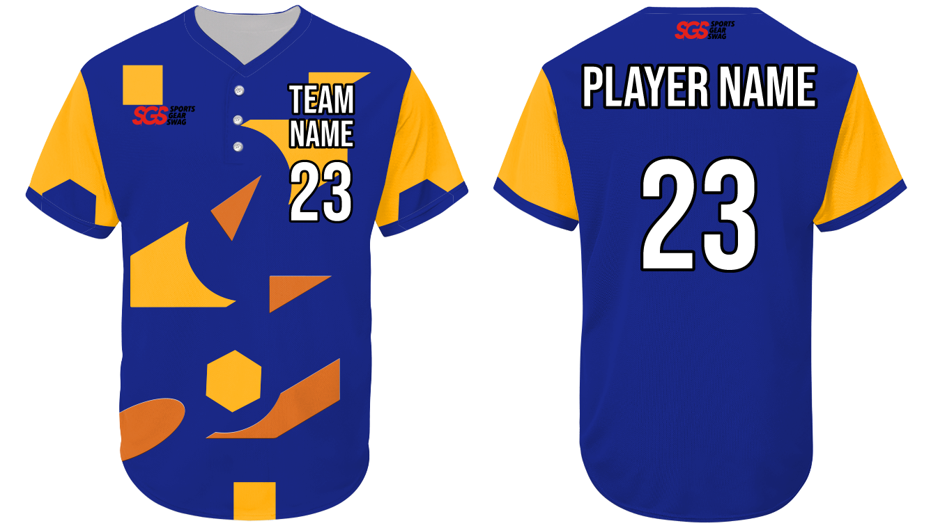 Custom front random shapes three buttons adult youth unisex softball jersey - Jersey