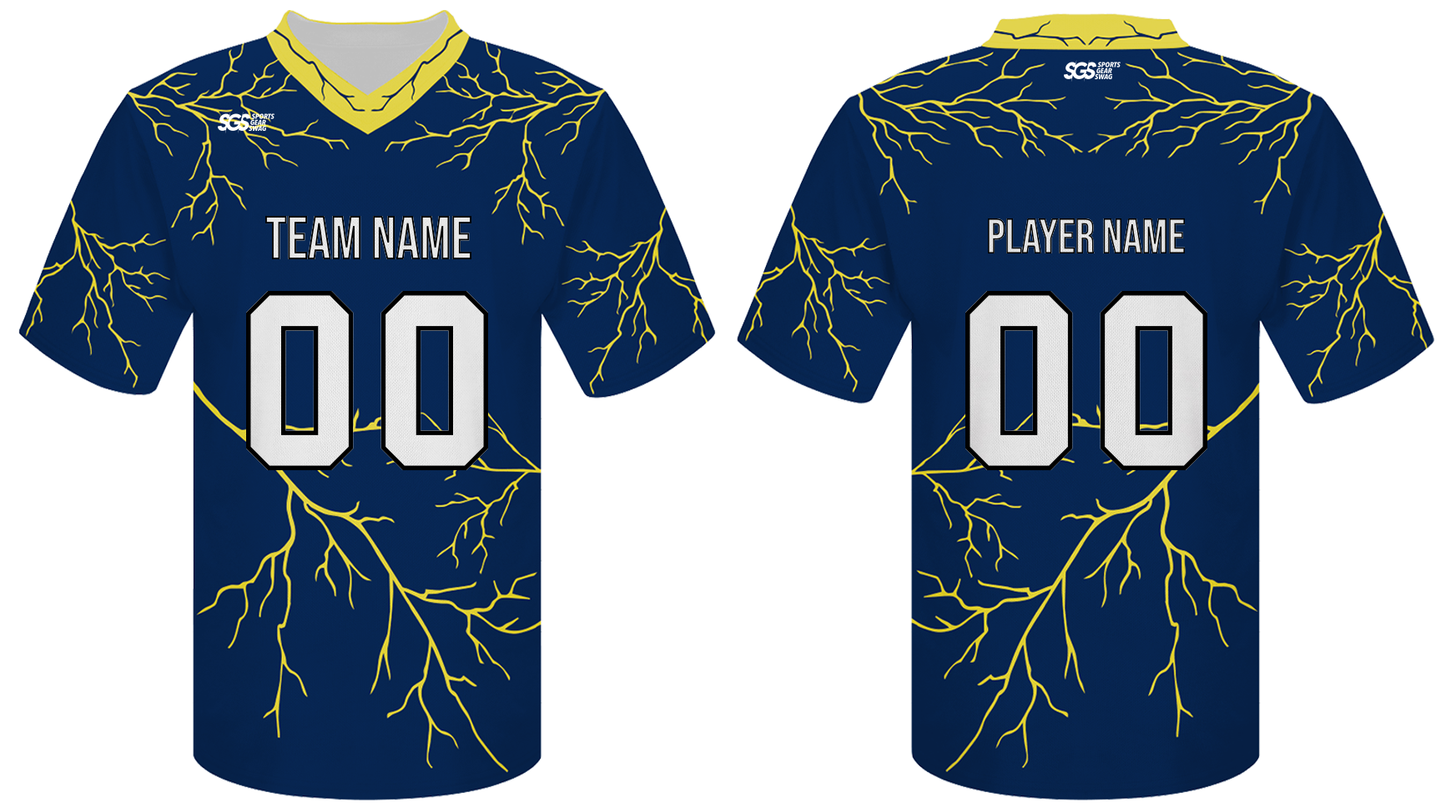 Custom lightning nature adult youth unisex football jersey - Jersey