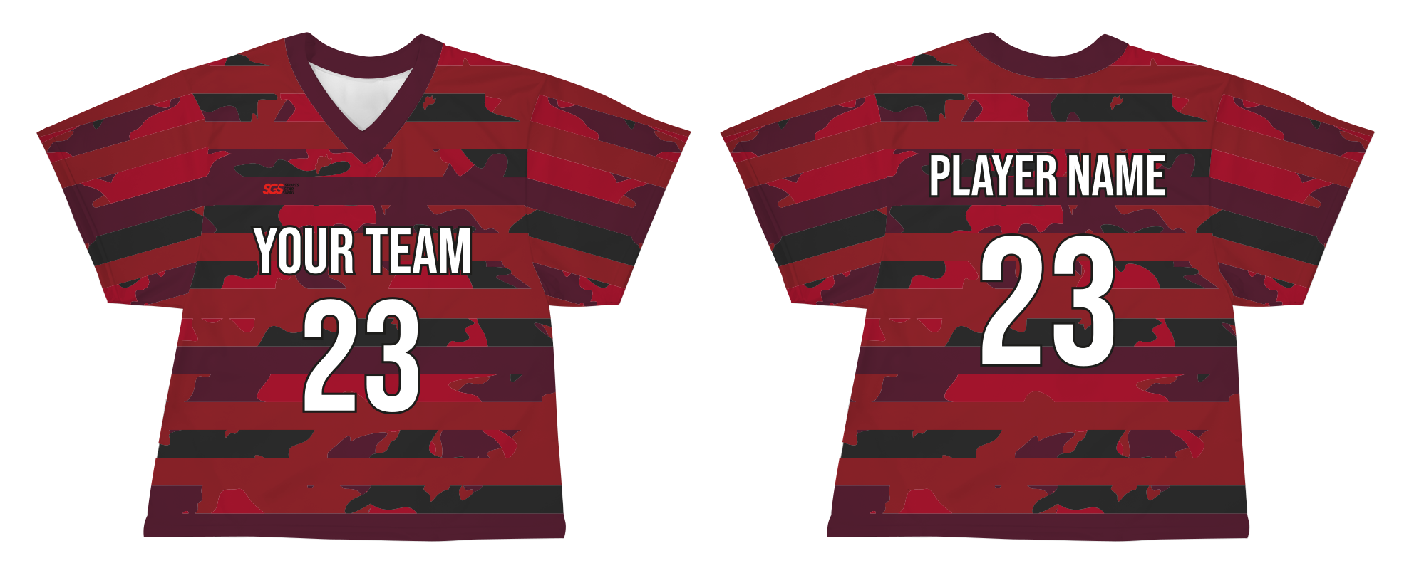 Custom horizontal stripes camo adult youth unisex lacrosse jerseys - reversible uniform - Jersey