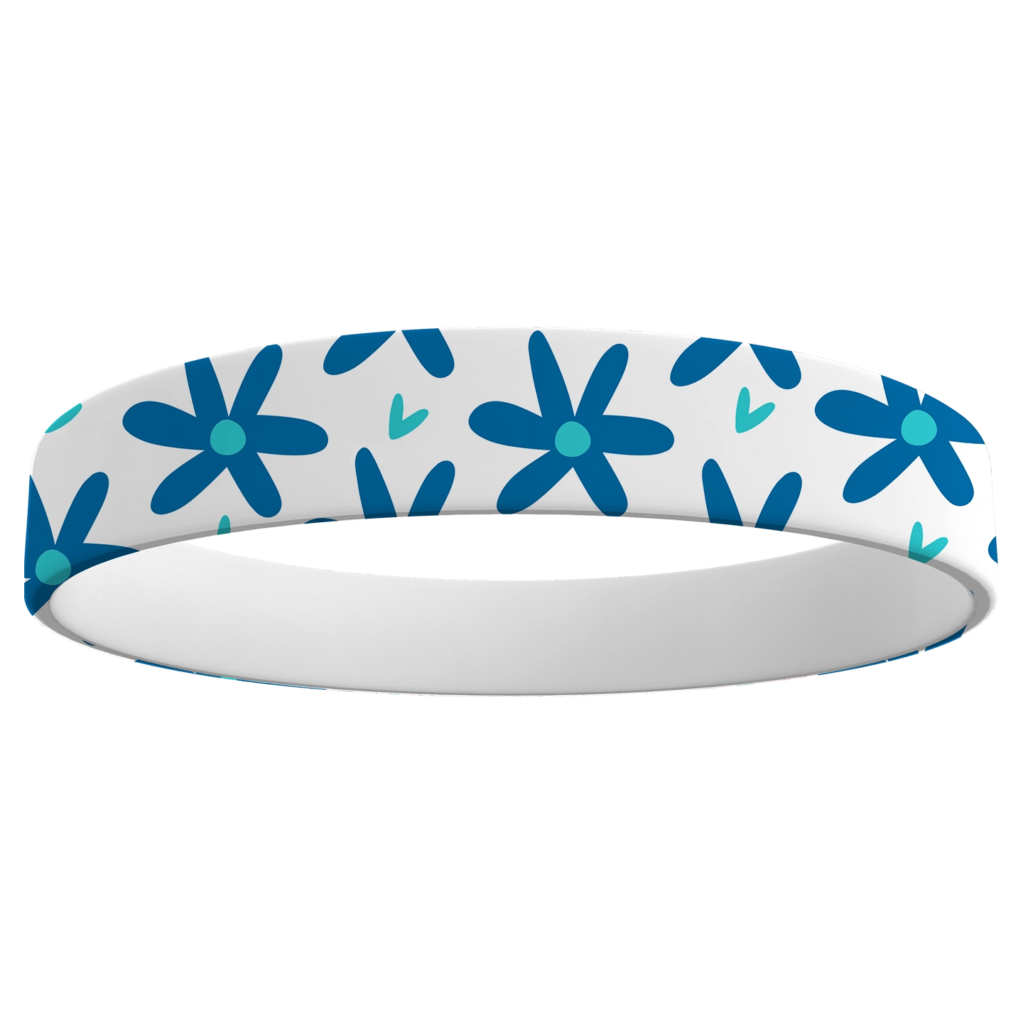 Custom wristband silicone blue flower motif - Wristbands
