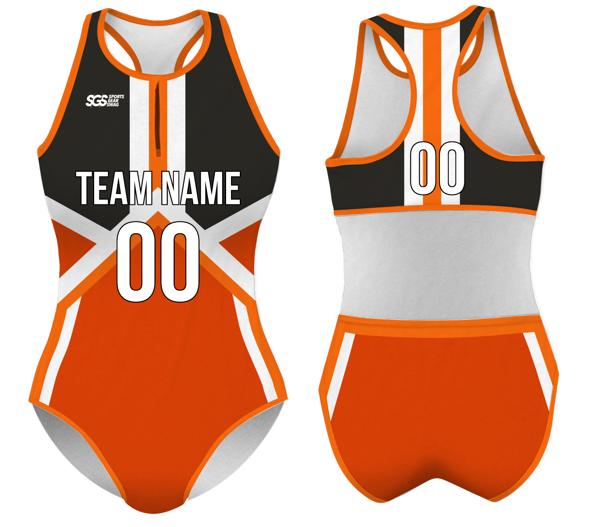 Custom water women speed suit orange chevron - Women-water-speed-suits