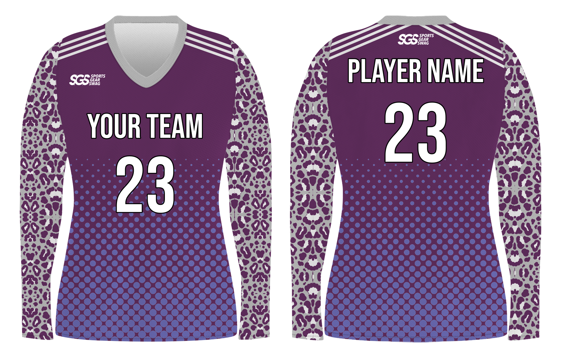 Custom fashion animal adult youth volleyball  long sleeve jersey - Jersey