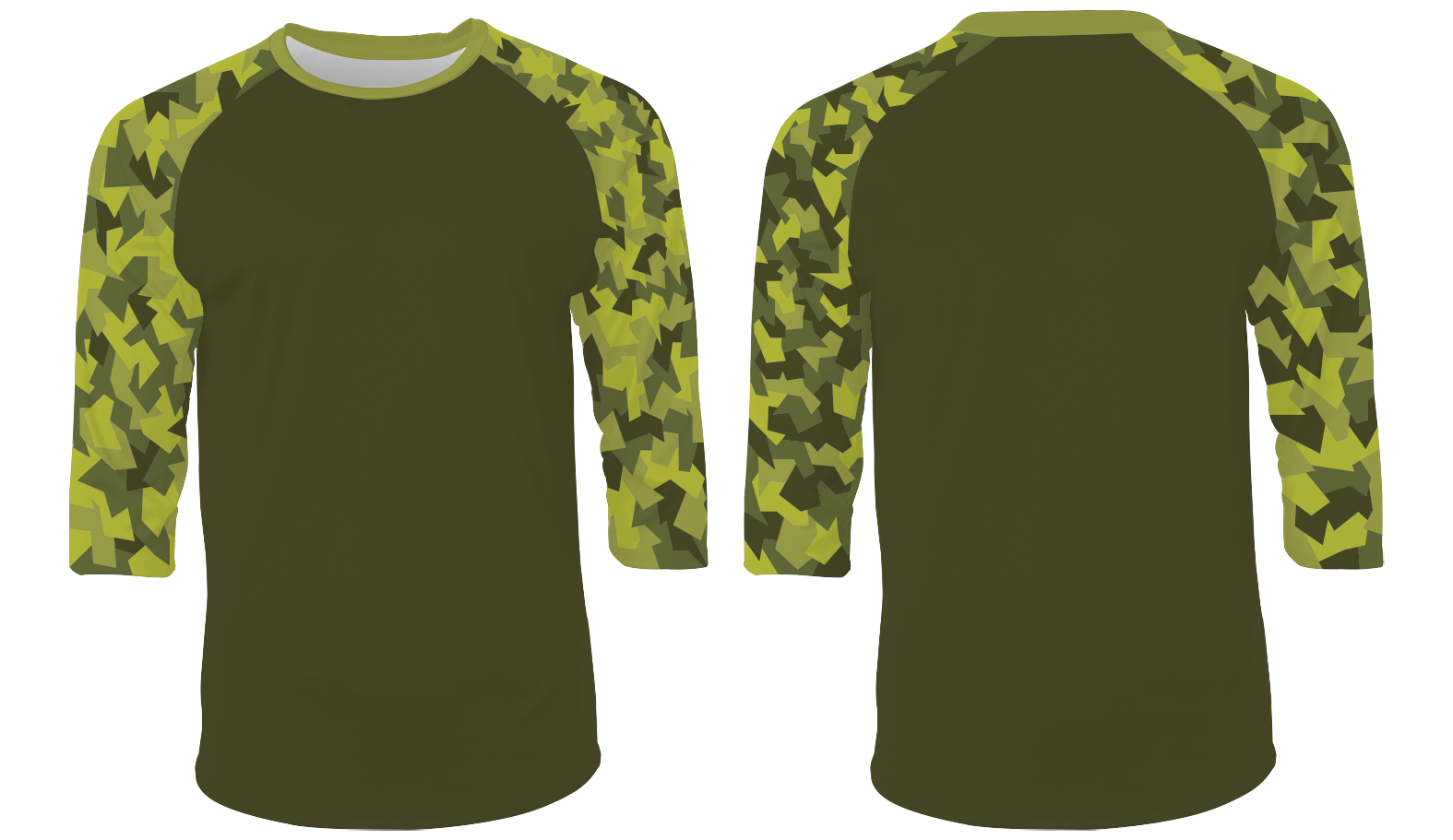 Custom leaf print 3/4 sleeve adult youth unisex shirt - Shirt-3-4-sleeve