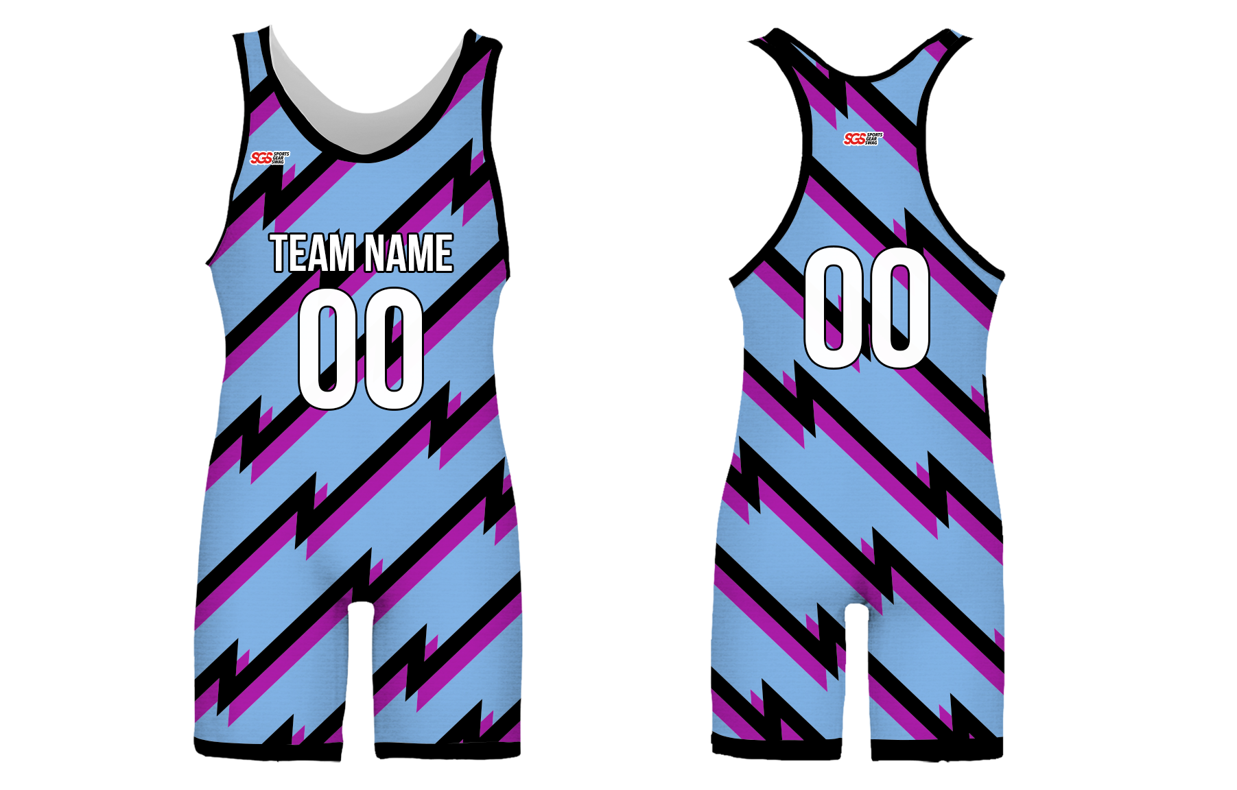 Custom zigzag vibe stripes adult youth unisex wrestling singlets - Wrestling-singlets