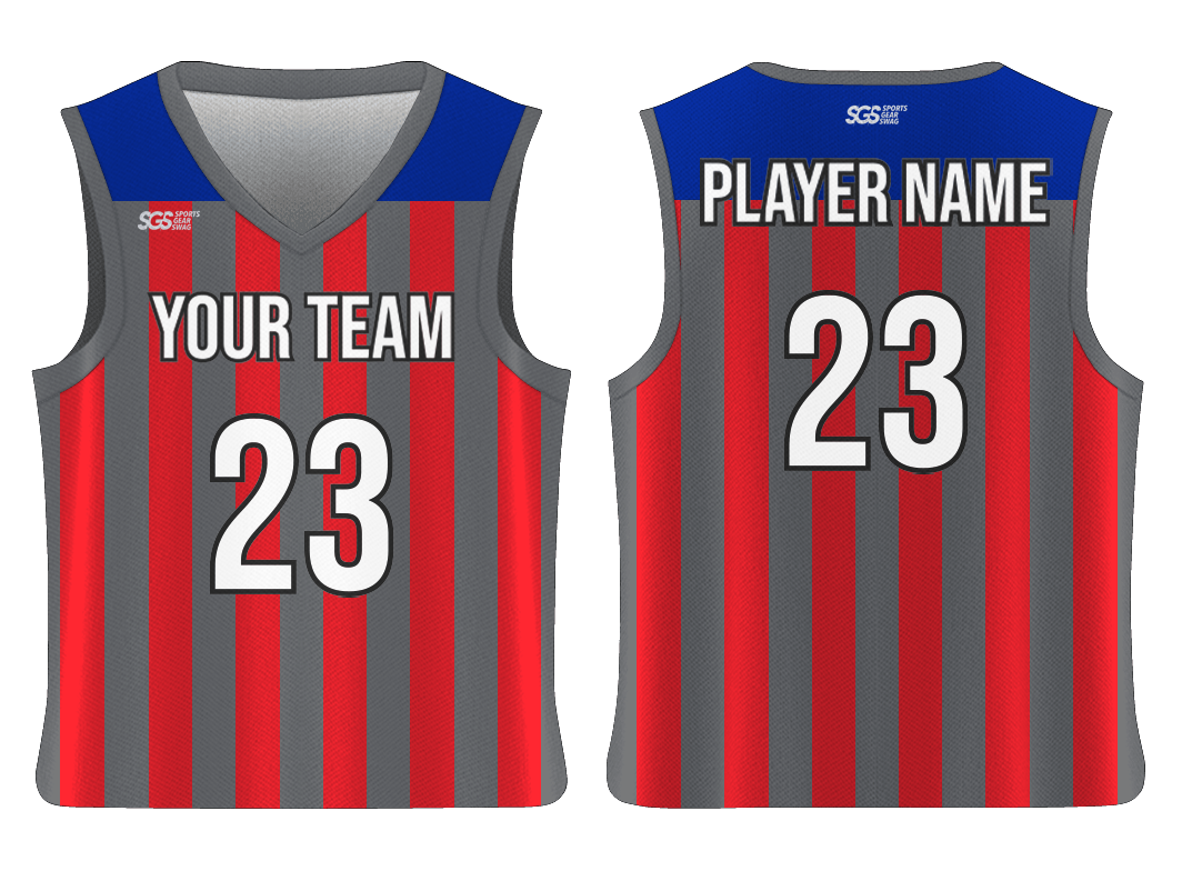Custom color block lines adult youth unisex basketball jersey - reversible uniform - Jersey
