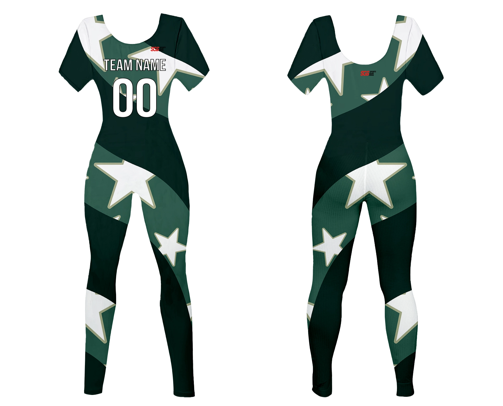 Custom women short sleeve dance bodysuit starry elegance - Dance-bodysuits