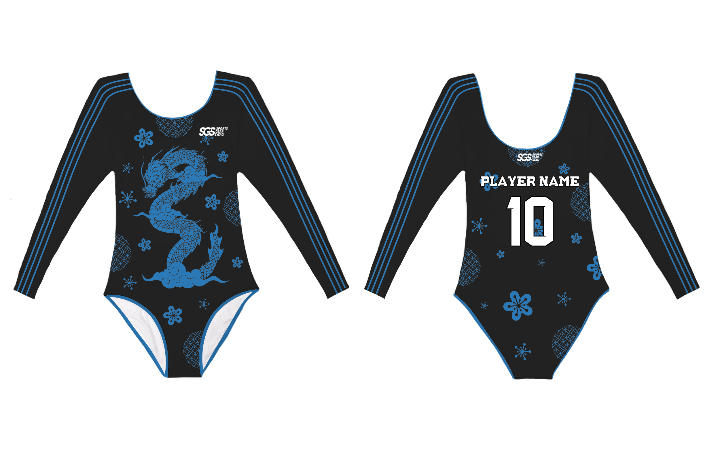 Custom long sleeve gymnastic uniform adult youth dragon grace - Gymnastics-uniforms