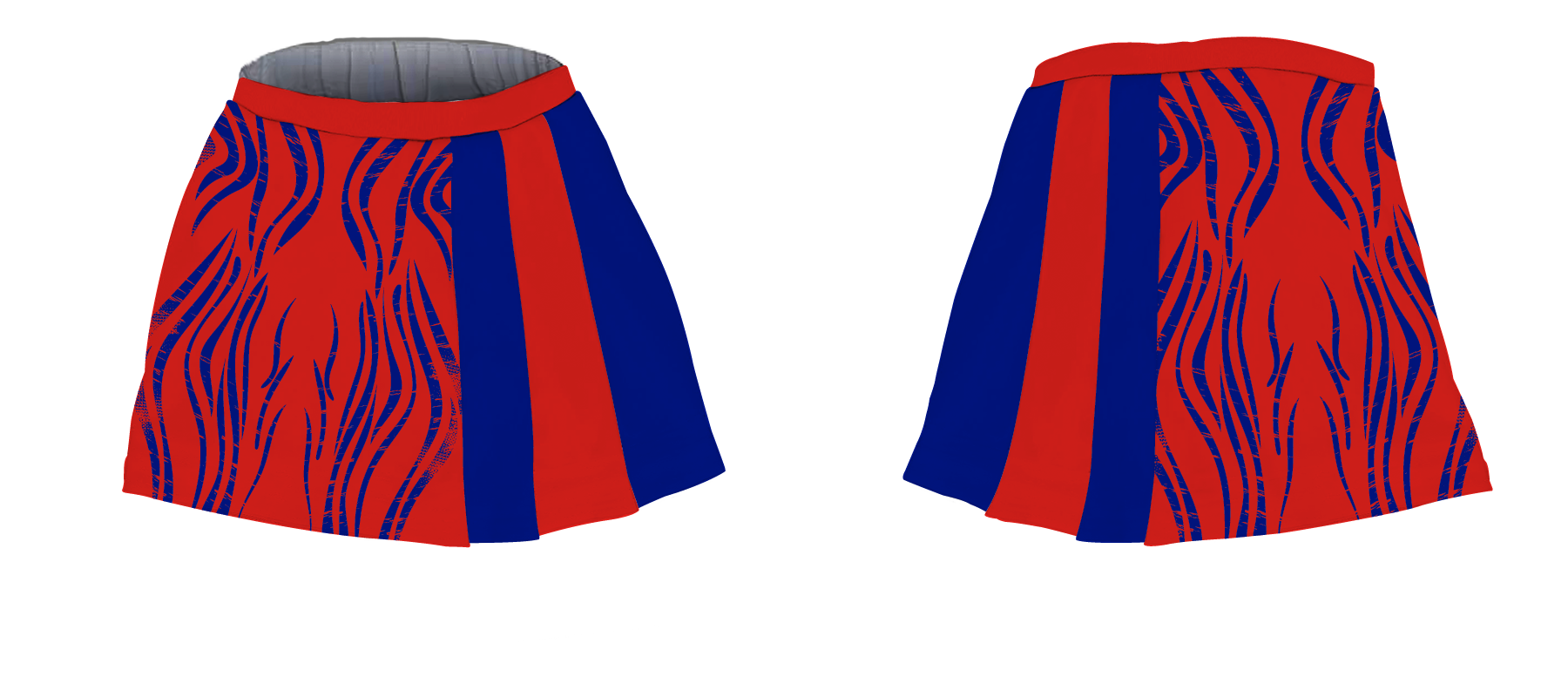 Custom semi pleated skirt dance uniform red roar - Dance-skirts