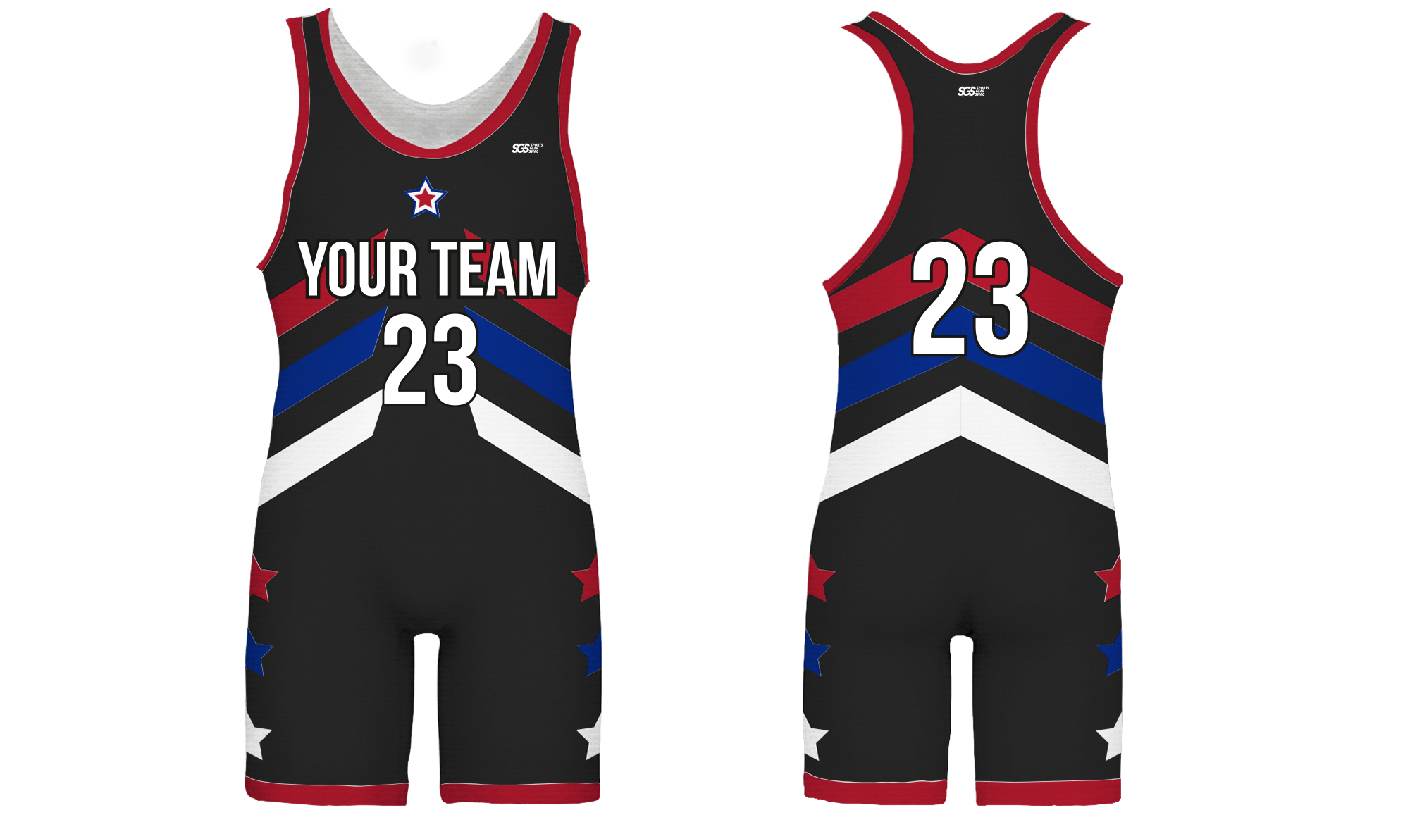 Custom stars & stripes classic adult youth unisex wrestling singlets - Wrestling-singlets