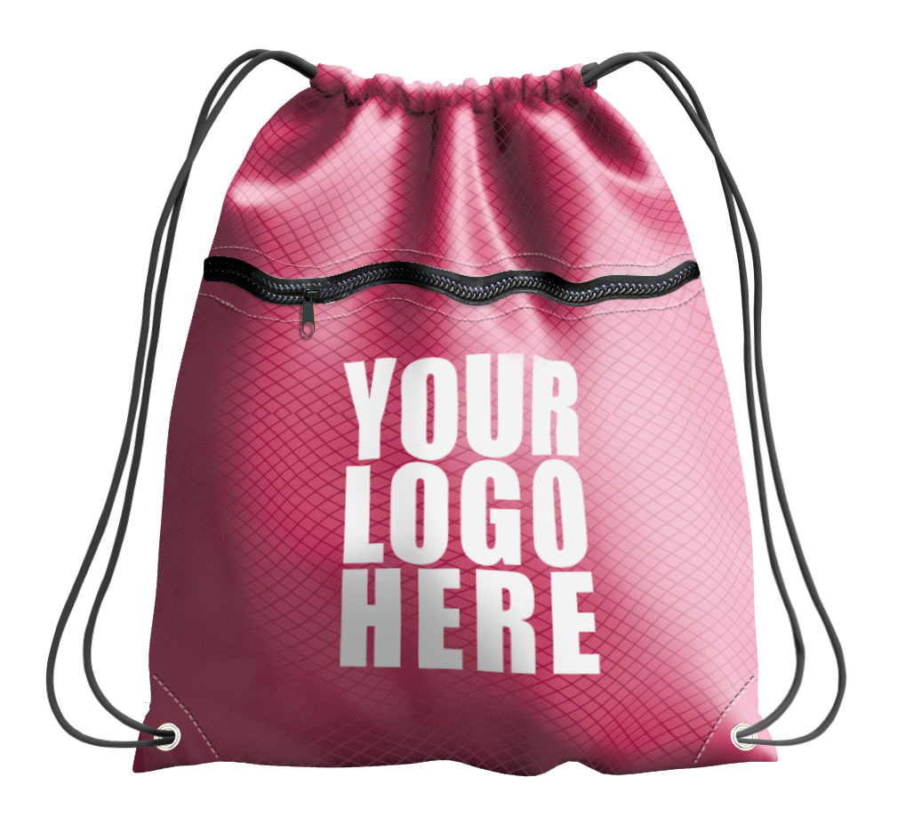 Pink drawstring bag with zipper - Drawstring-bag