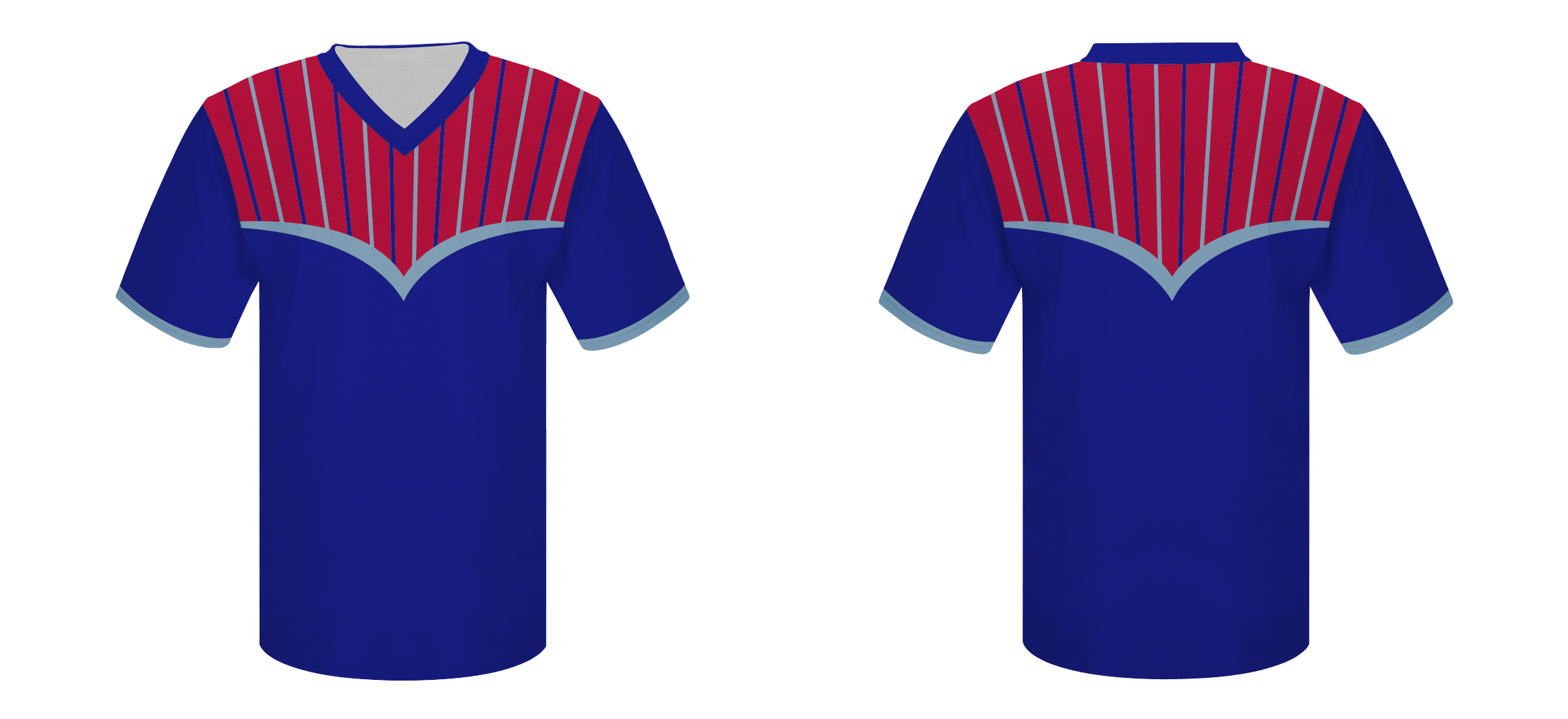 Custom red and blue youth unisex cheerleading short sleeve jersey - Jersey