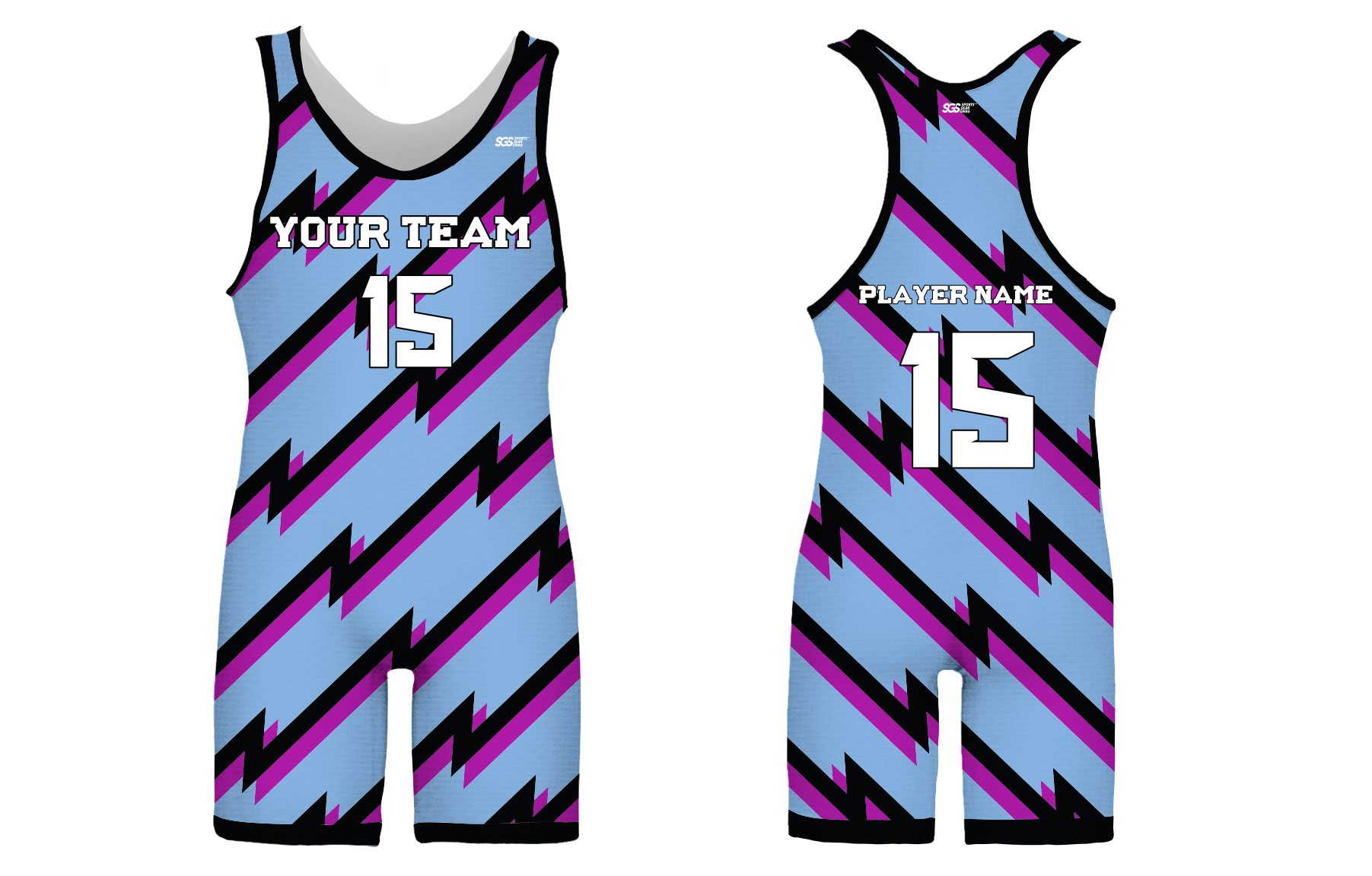 Custom adult youth unisex powerlifting zigzag fusion - Powerlifting-singlets