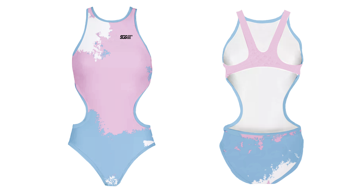 Custom youth open cut bathing suit cloud burst - Swimming-bathing-suits