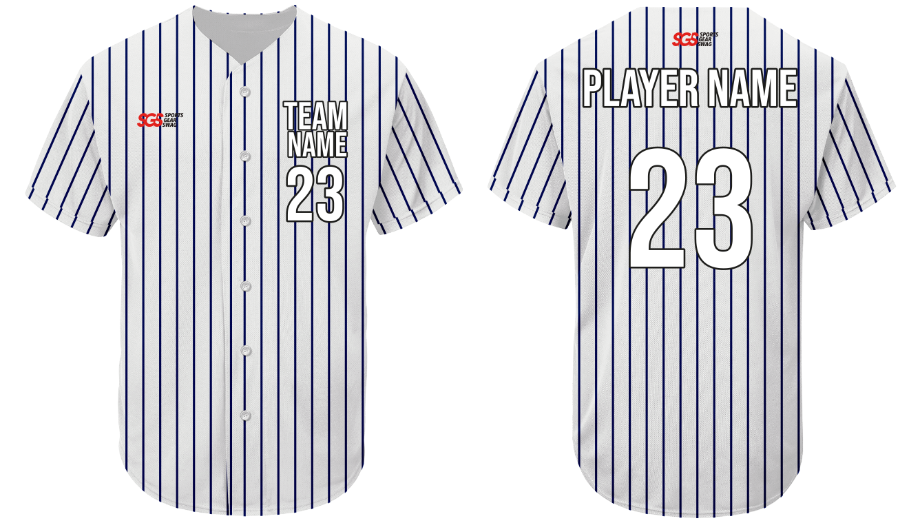 Custom vertical stripe adult youth unisex full buttons baseball jersey - Jersey