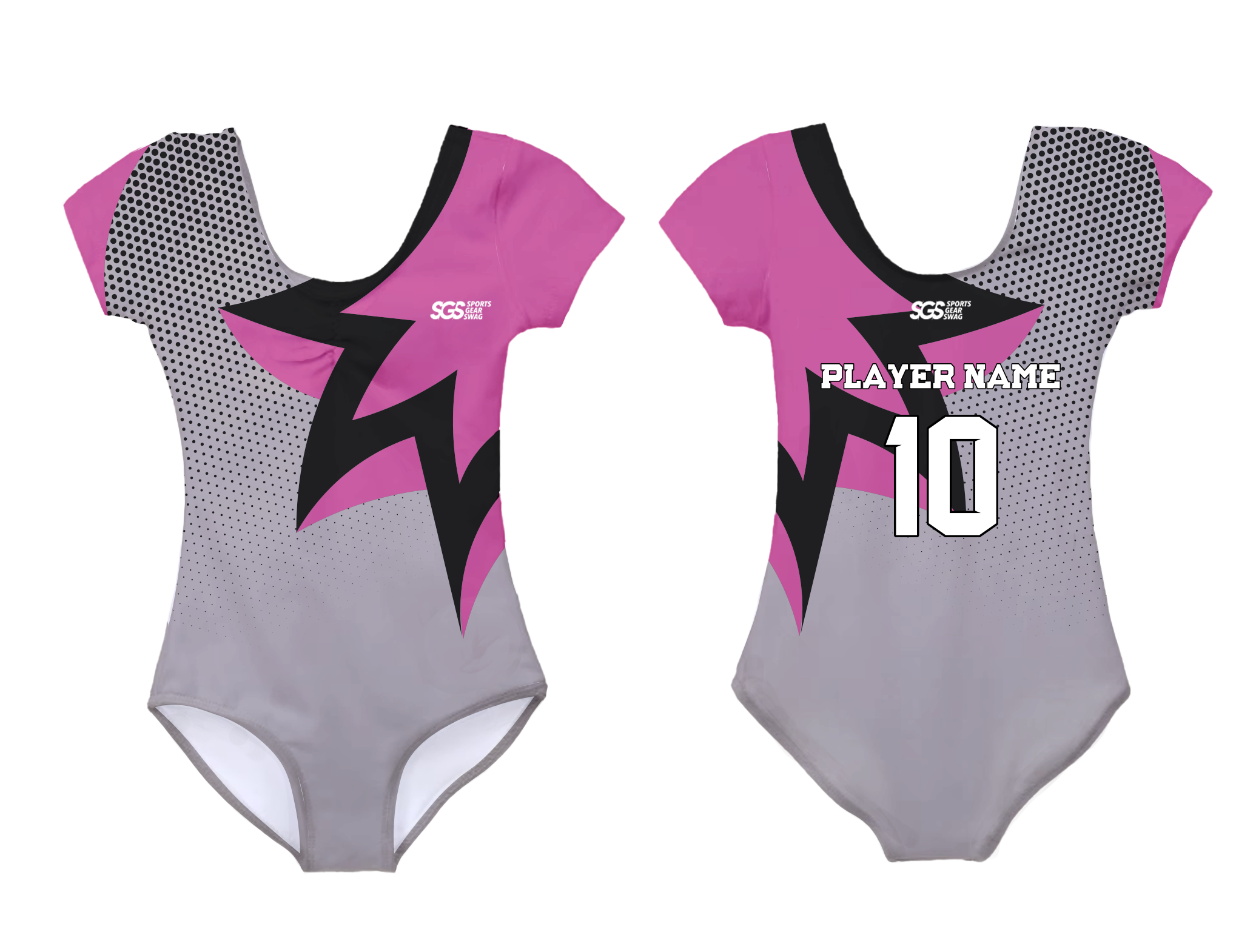 Custom short sleeve gymnastic uniform adult youth polka pop - Gymnastics-uniforms