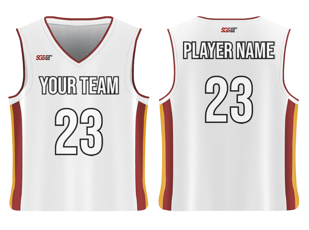 Custom stylish hot white adult youth unisex basketball jersey - reversible uniform - Jersey
