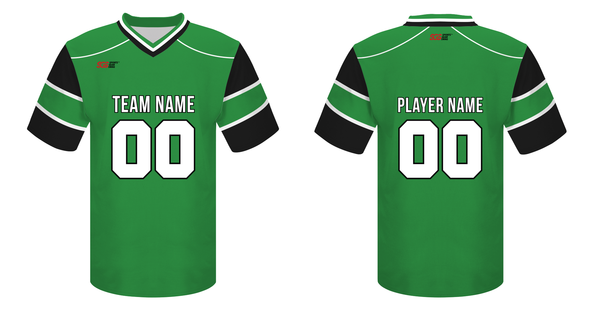 Custom green solids adult youth unisex football jersey - Jersey