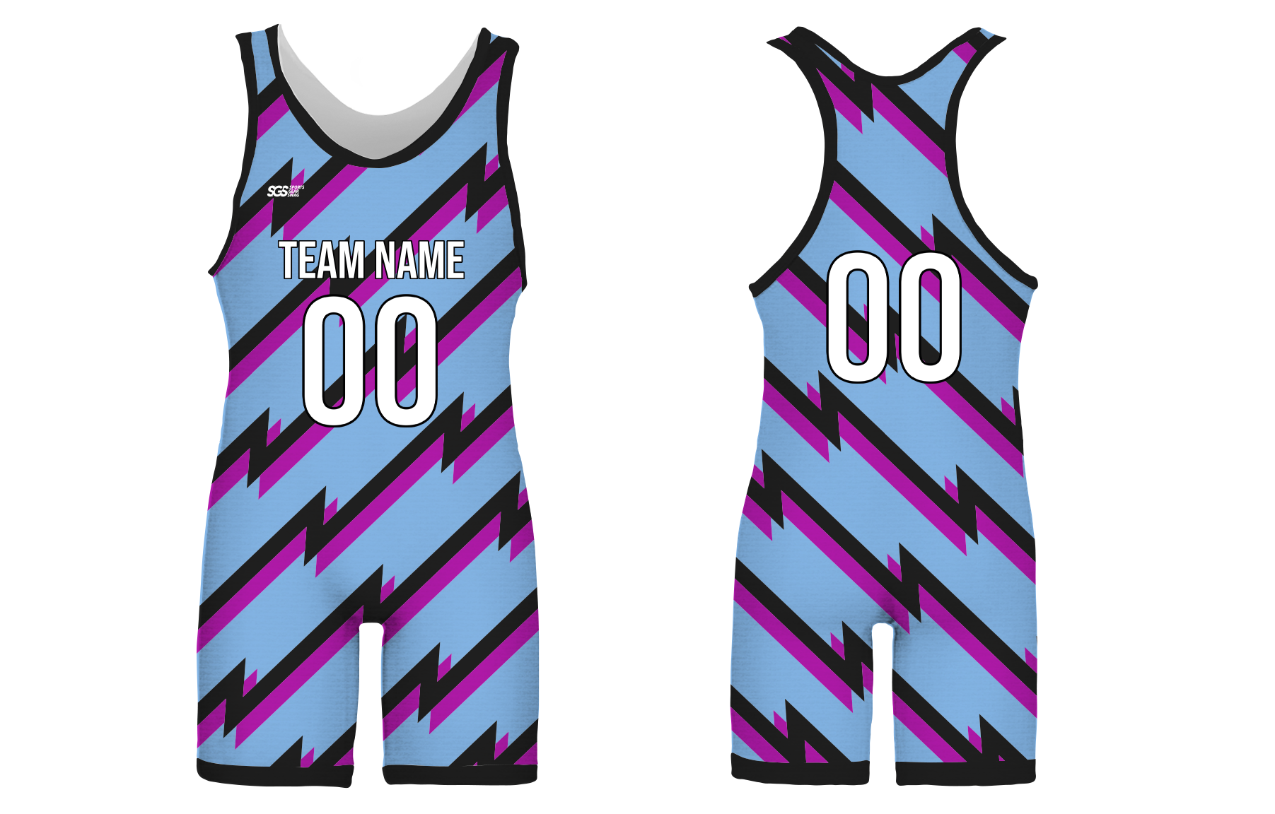 Custom zigzag vibe stripes adult youth unisex powerlifting singlets - Powerlifting-singlets