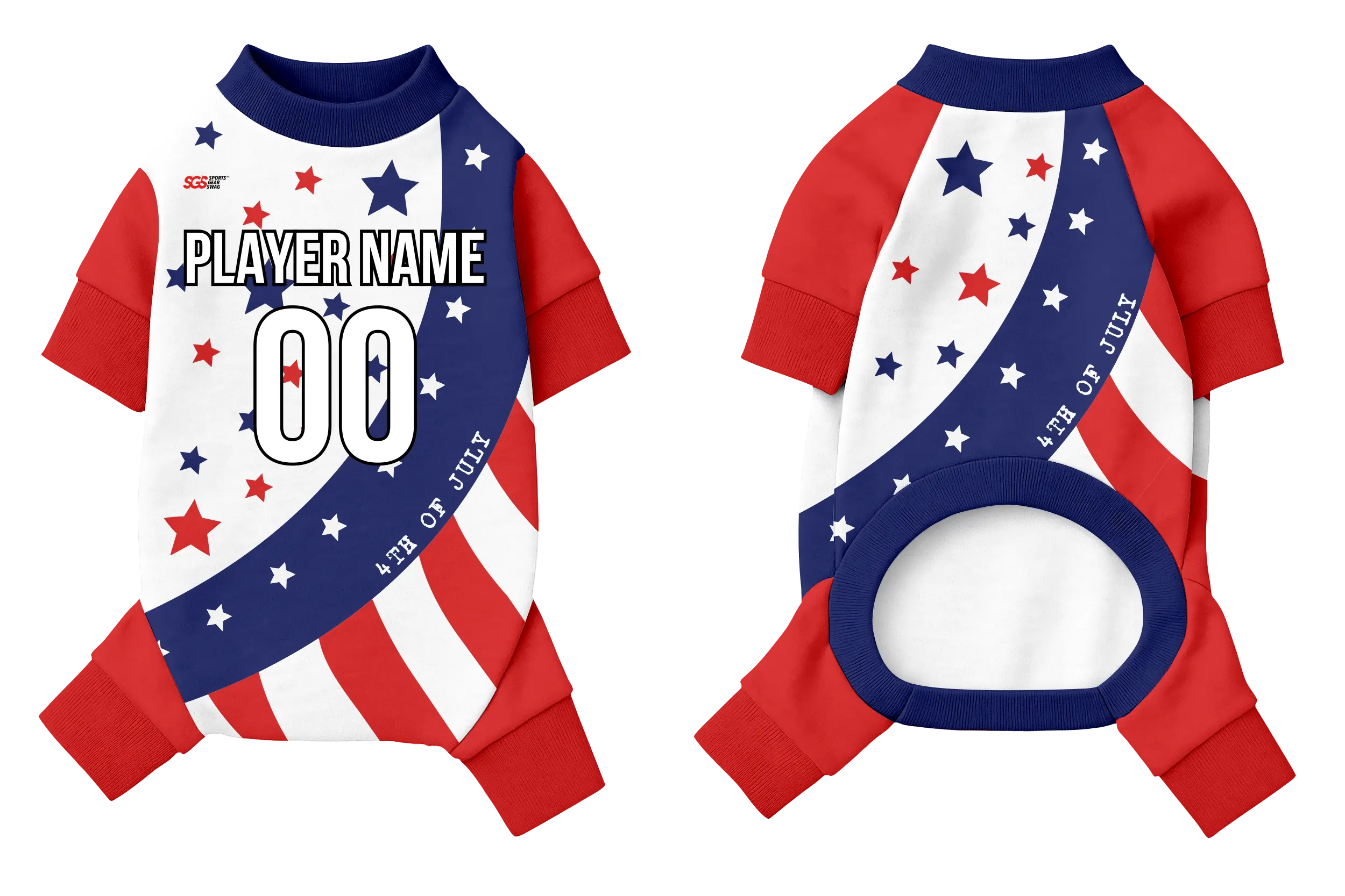 Custom pet holiday pajama star spangled - Pets-pajama