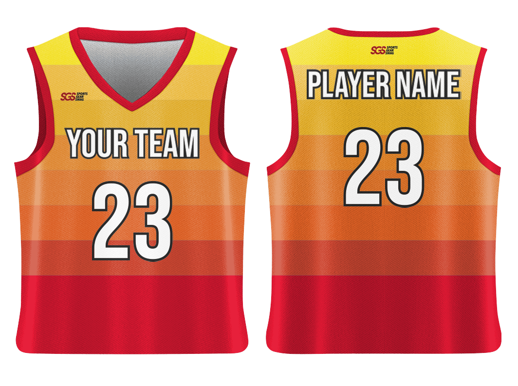 Custom stylish sun-orange adult youth unisex basketball jersey - reversible uniform - Jersey