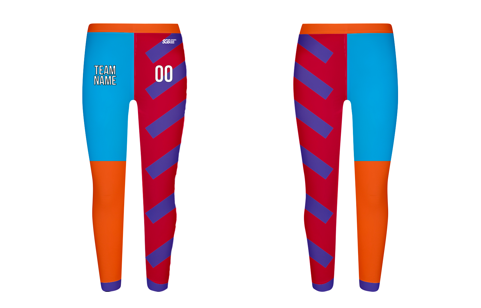 Custom half multi-colored adult youth leggings - Legging