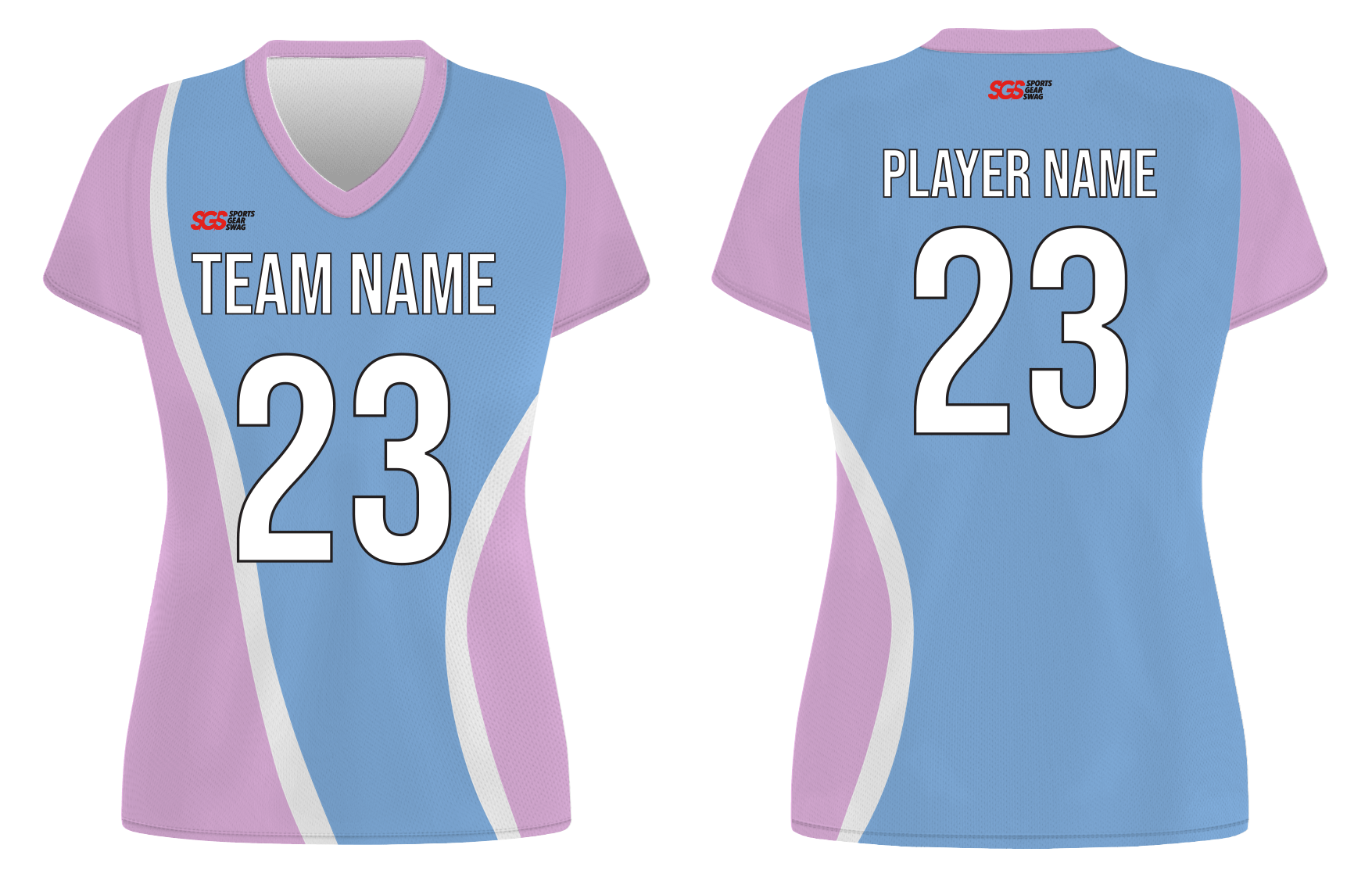 Custom sky blue solids adult youth volleyball jersey - Jersey