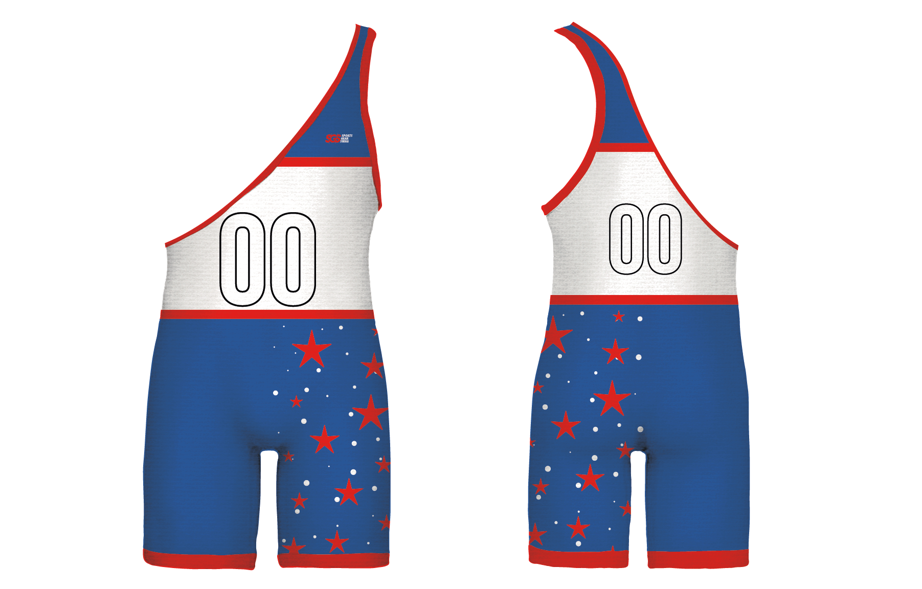 Custom single strap wrestling singlets adult youth unisex speckled dots - Wrestling-singlets