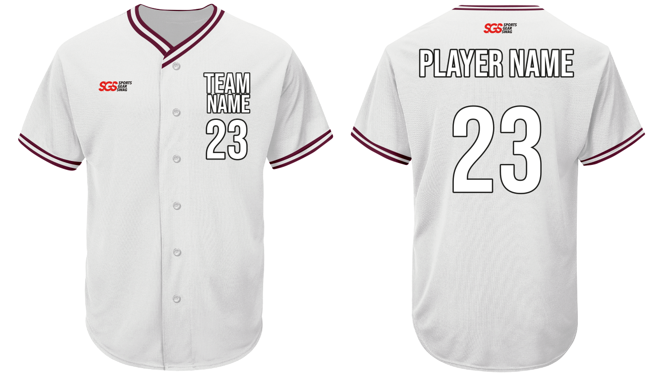 Custom milky white adult youth unisex full buttons softball jersey - Jersey