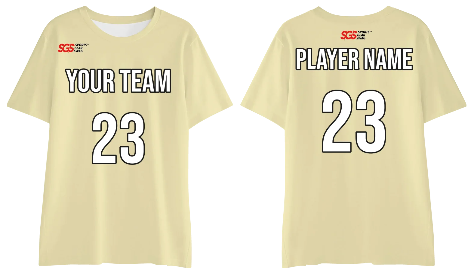 Custom light beige adult youth unisex short-sleeve comfort t shirt - Jersey