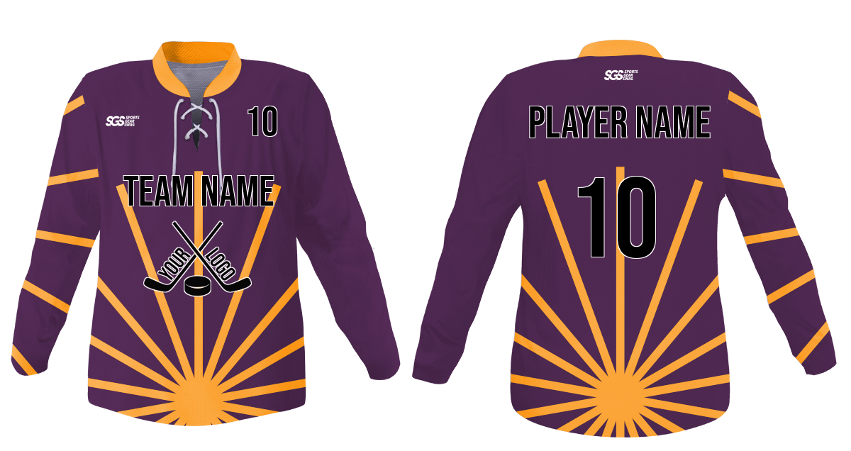 Custom  yellow rays youth unisex hockey jersey laces - Jersey