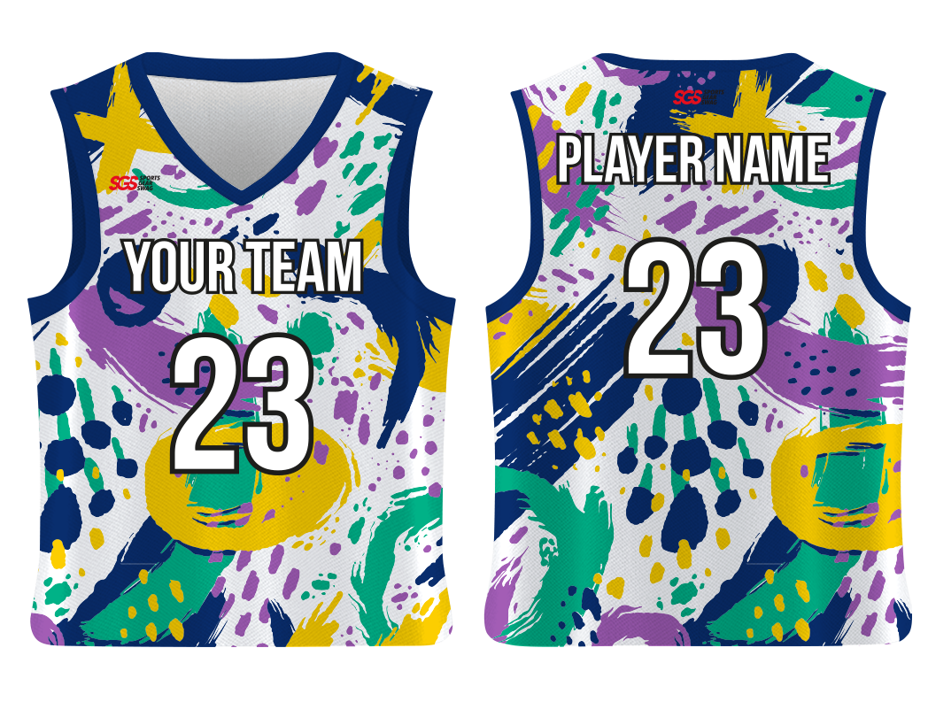 Custom unique design abstract adult youth unisex basketball jersey - reversible uniform - Jersey