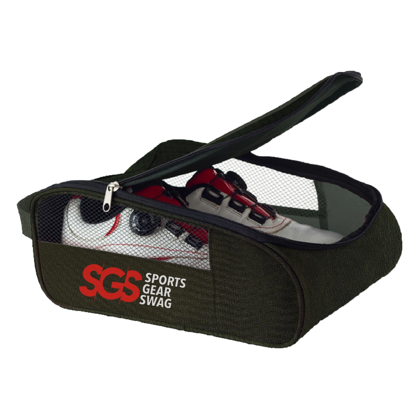 Custom golf shoe bag quarter mesh tempo - Golf-shoe-bags
