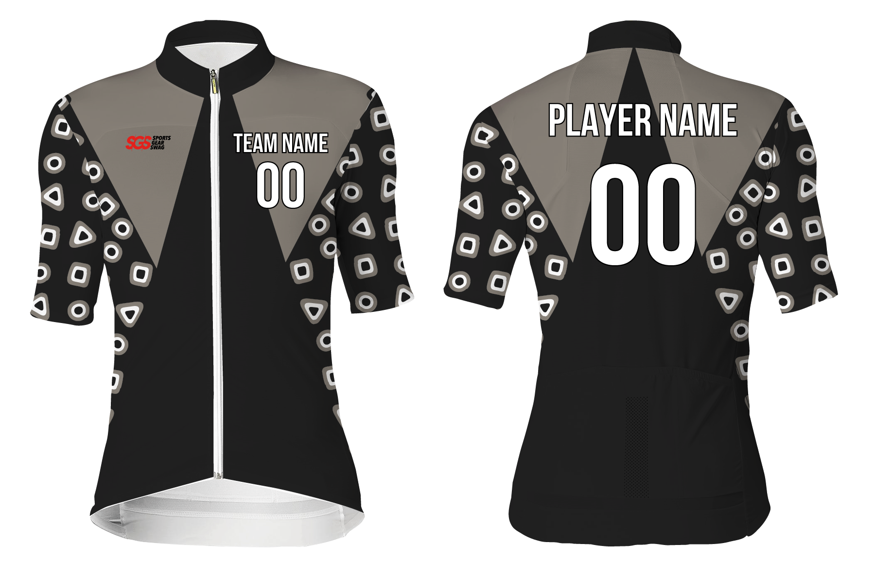 Custom cycling short sleeve adult youth unisex shadow geo - Jersey