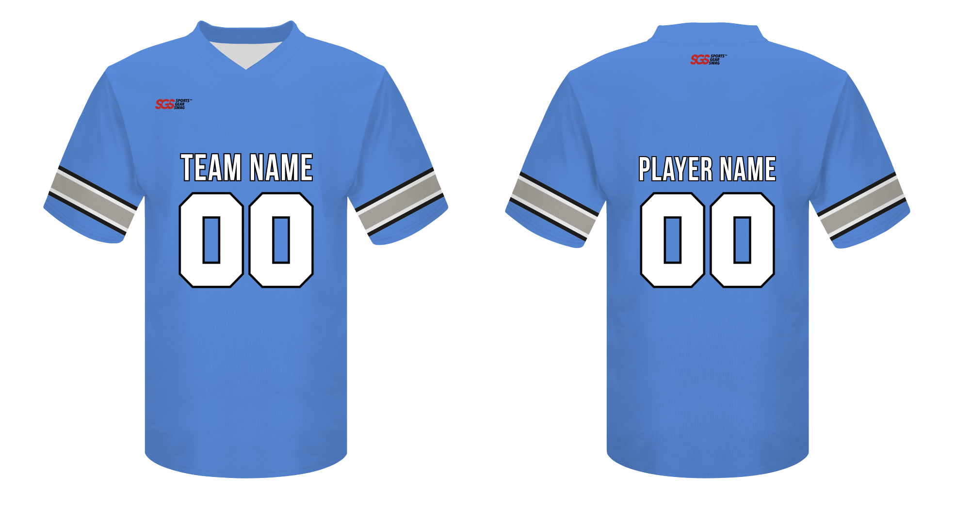 Custom classic cool blue adult youth football jersey - Jersey