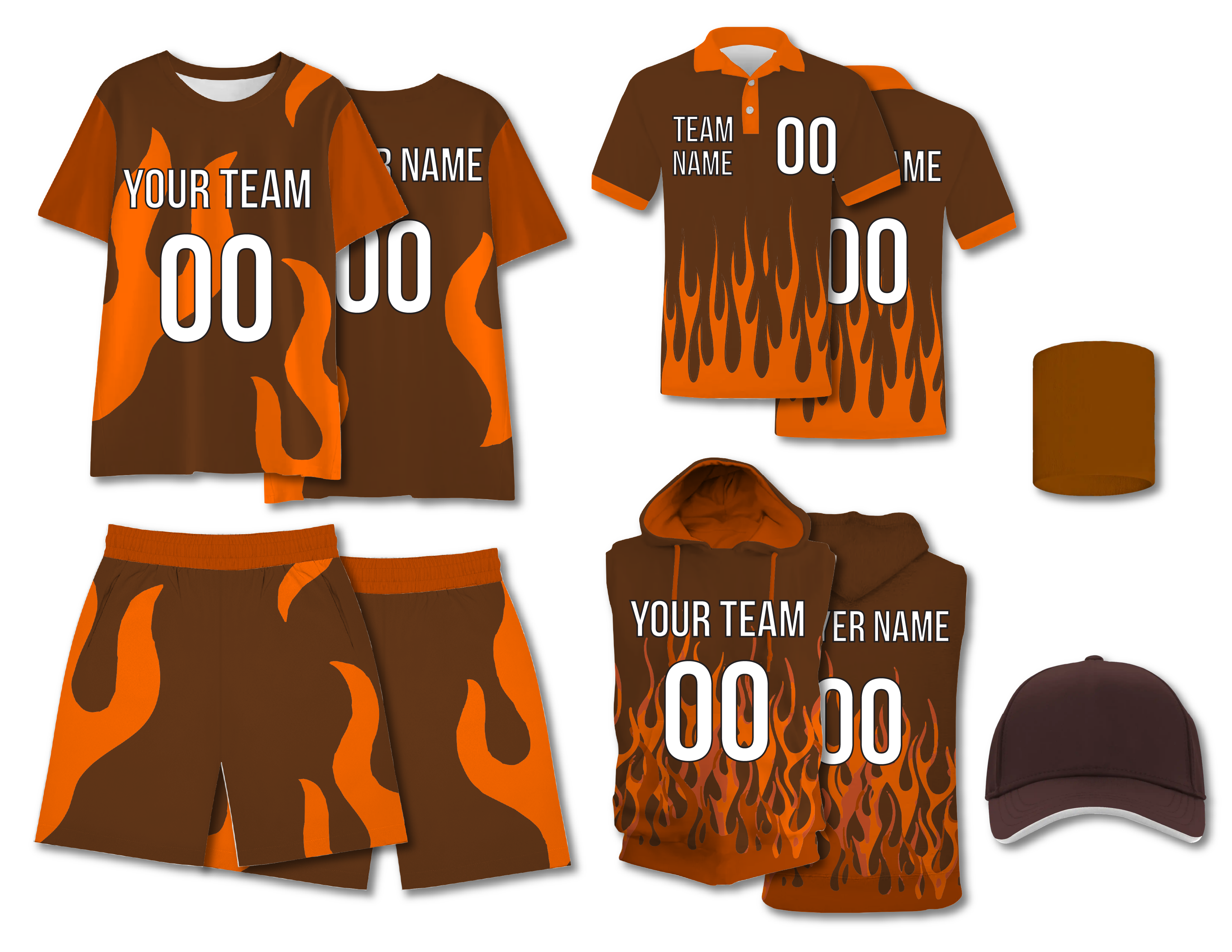 Custom cricket shirt adult youth unisex fiery ember - Jersey