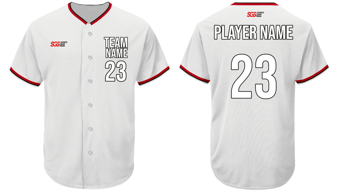 Custom polar white adult youth unisex full buttons softball jersey - Jersey