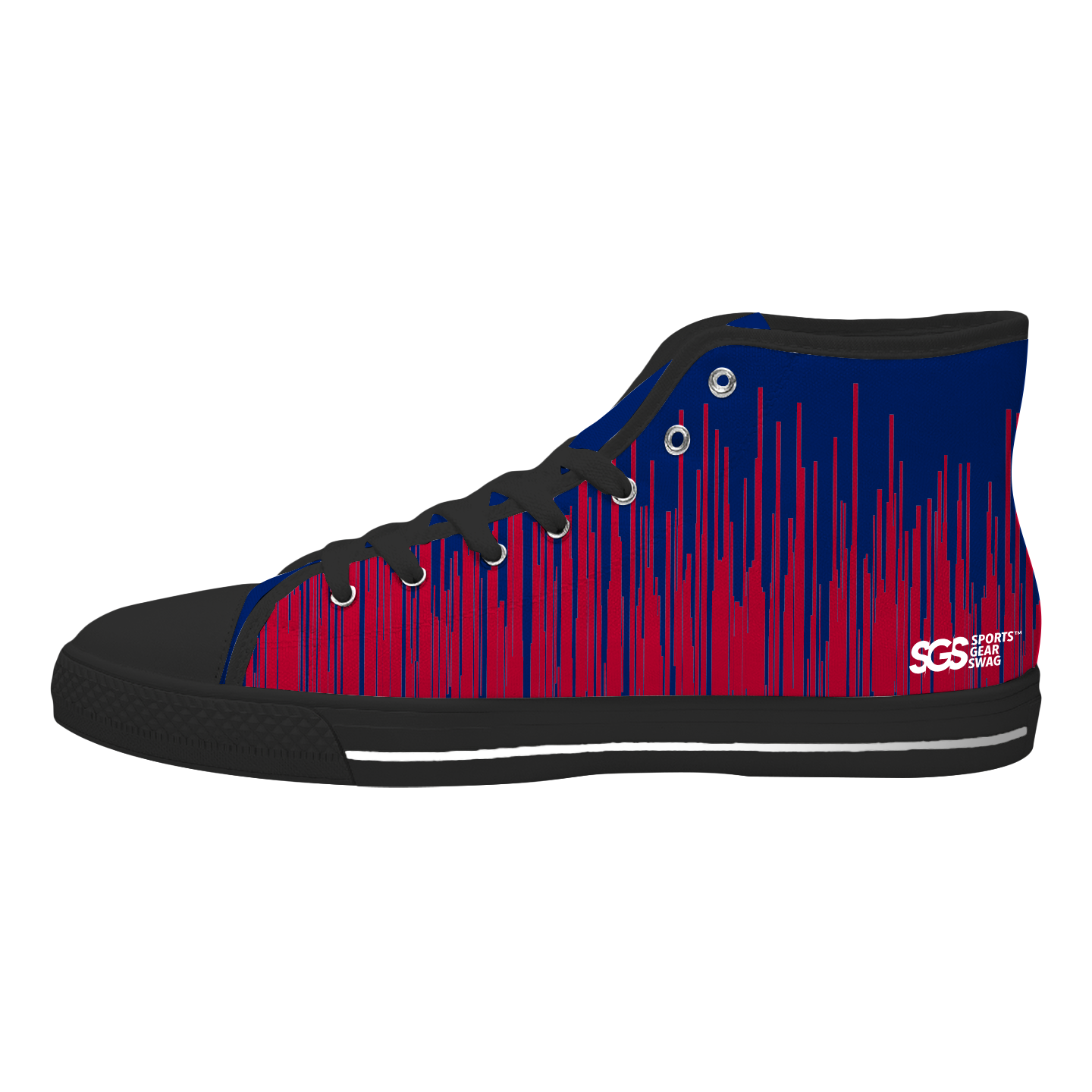 Custom high top canvas shoes black linear stride - High-top-shoes